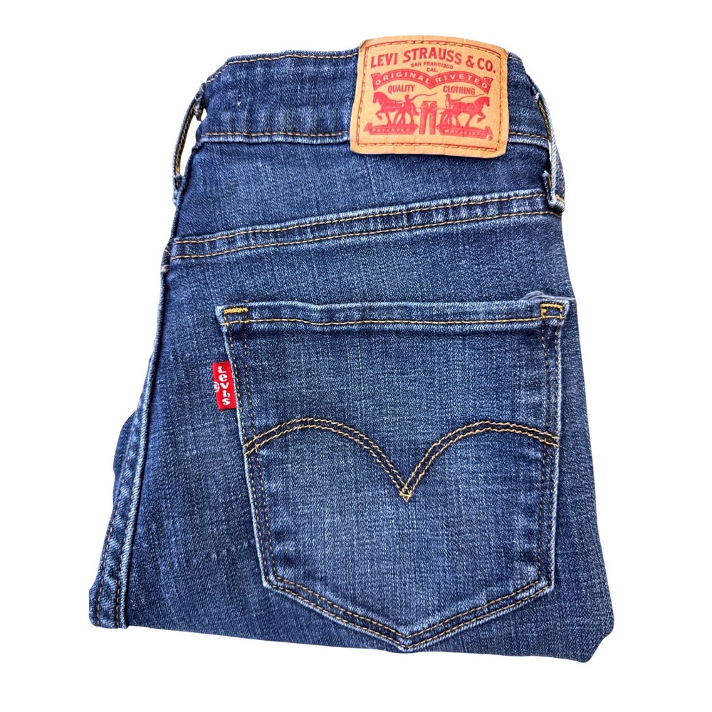 Levis 721 High Rise Skinny Jeans Womens 28 Blue Dark Wash Denim 18882-0047
